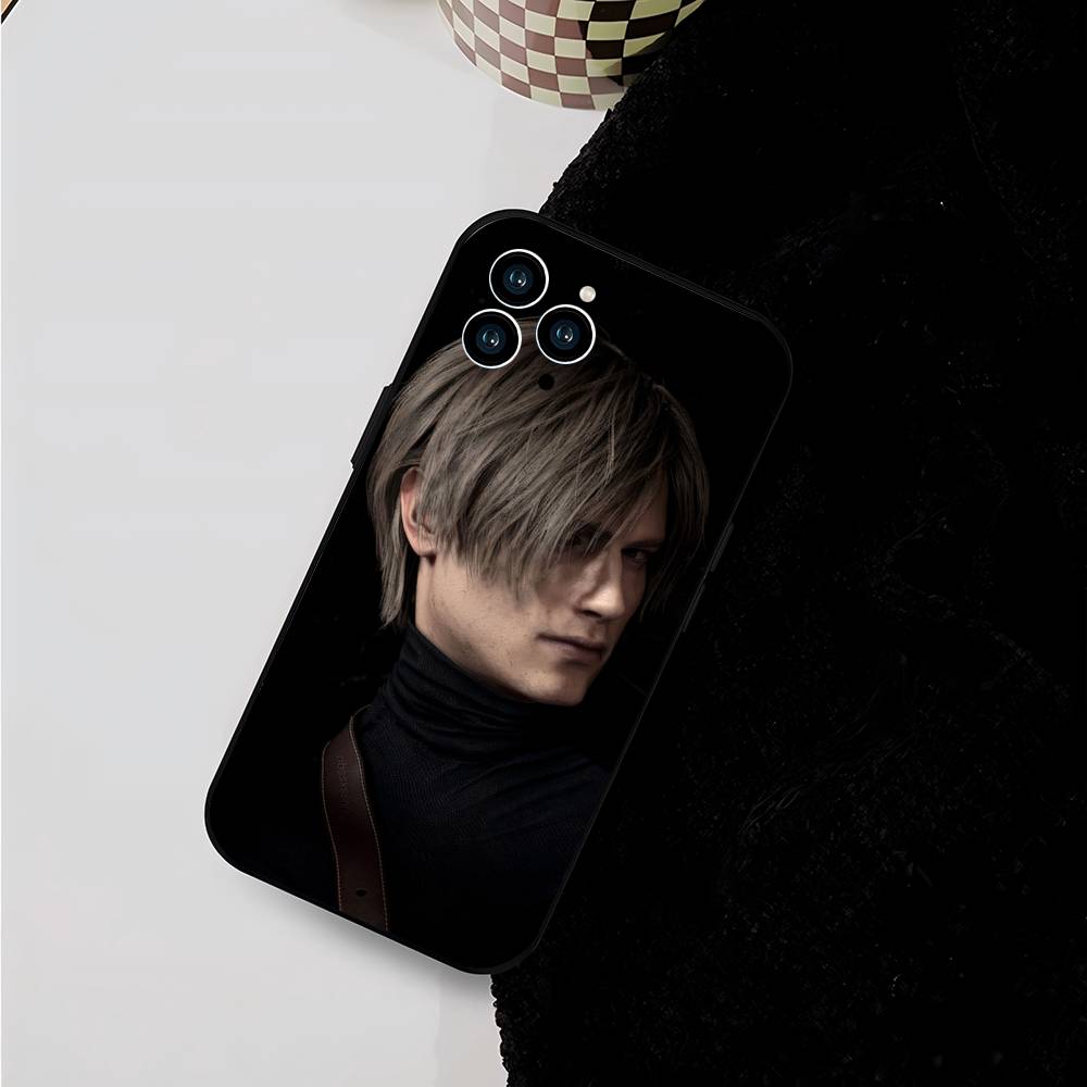 Leon R Resident Kennedy E-Evil 4 Carcasă Telefon Pentru IPhone 17 Air 16 15 14 13 Pro Max 11 12 Capac Negru din Silicon