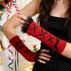 Punk Red Arm Warmers Knit Arm Sleeves for Street Wear Fashion HipHop Culture Event and Music Festival Dressingup Props