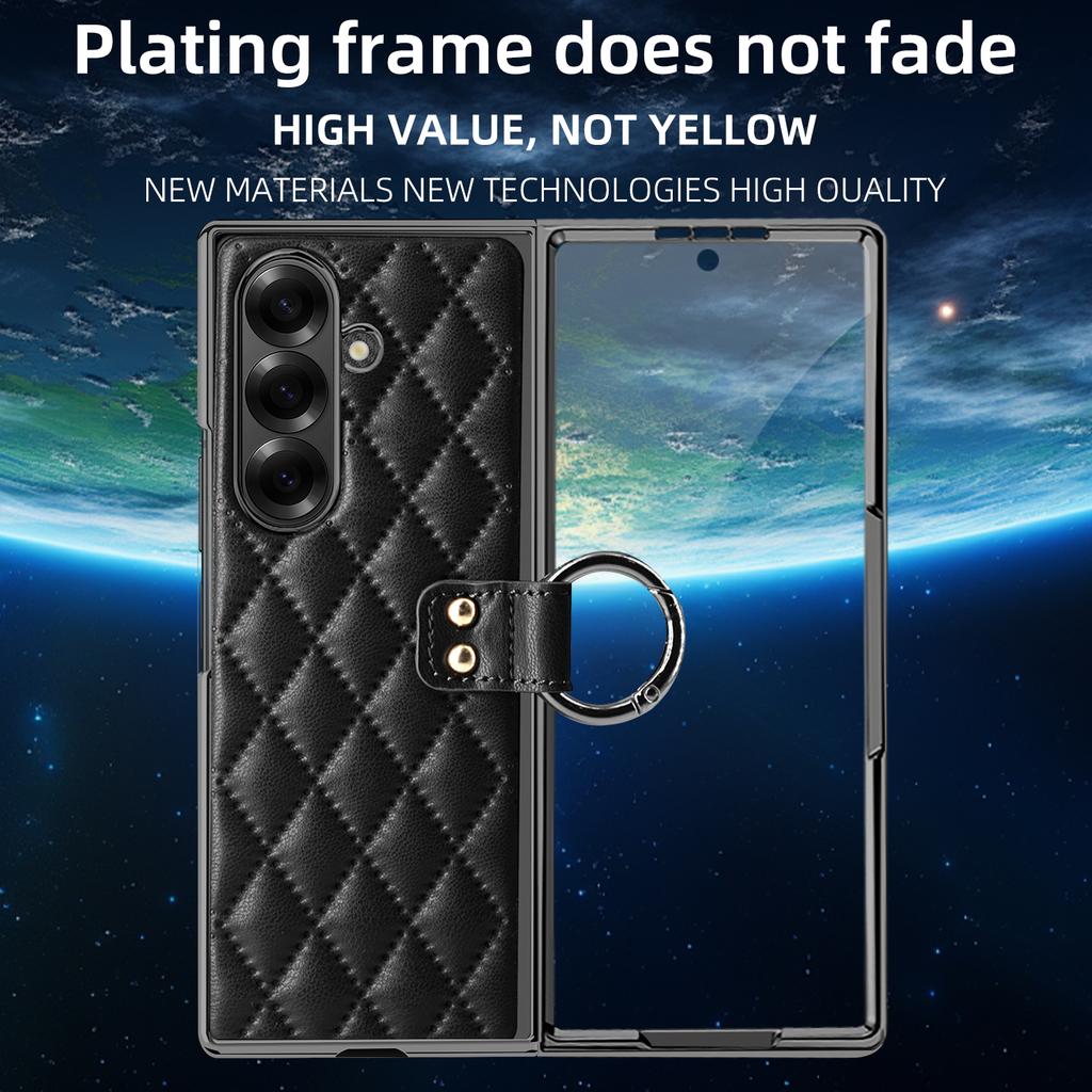 Pro Samsung Galaxy Z Fold7 5G Pouzdro Kosočtvercová Mřížka Kryt na Telefon s Fólií z Tvrzeného Skla