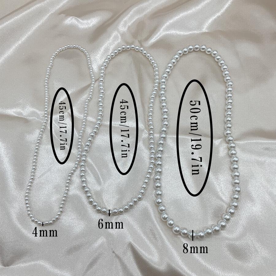 Elegant White Pearl Necklace Set: Multi-Spec Choker & Sweater Chain for Women