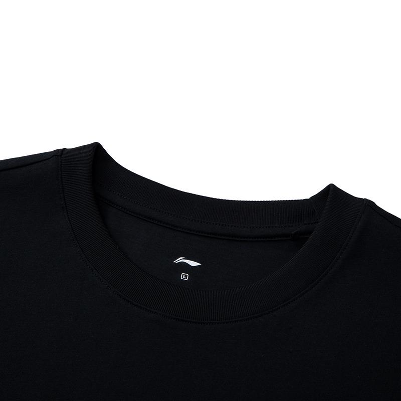 Li Ning T Shirts Men's Black Crew Neck Thin Straight Fit AHSW775-3