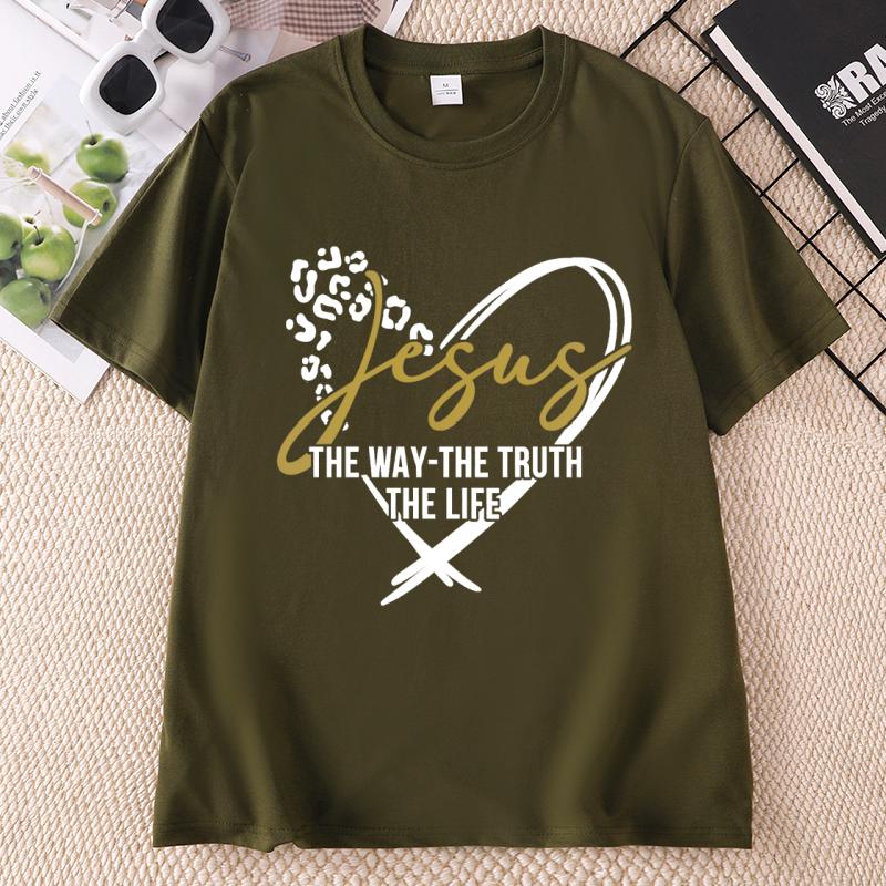 Jesus The Way The Truth The Life T Shirt Bible Verse TShirt Christian TShirt Jesus Lover Tshirt Casual Round Neck Unisex