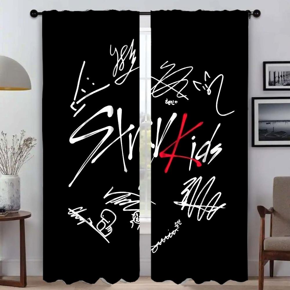 

Stray Kids Современные шторы для гостиной, абажуры для камеры, тюль для спальни, занавески для домашнего интерьера, 2 шт., занавеска для перегородки W86xH137cmx2pcs-CL
