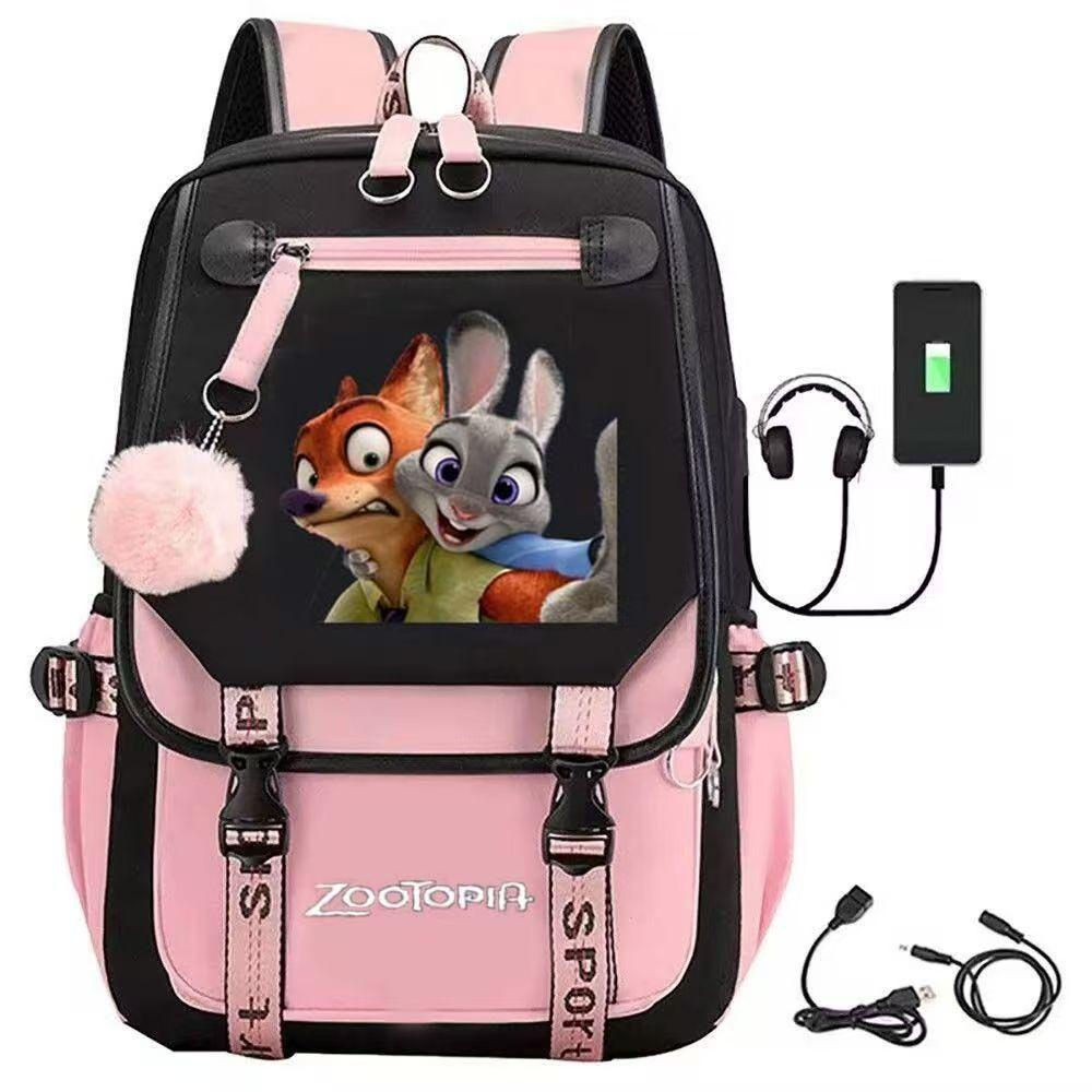 

Cute Jody Nick from Zootopia, large capacity backpack, anime-themed student backpack school bag 0204 46*16*29cm