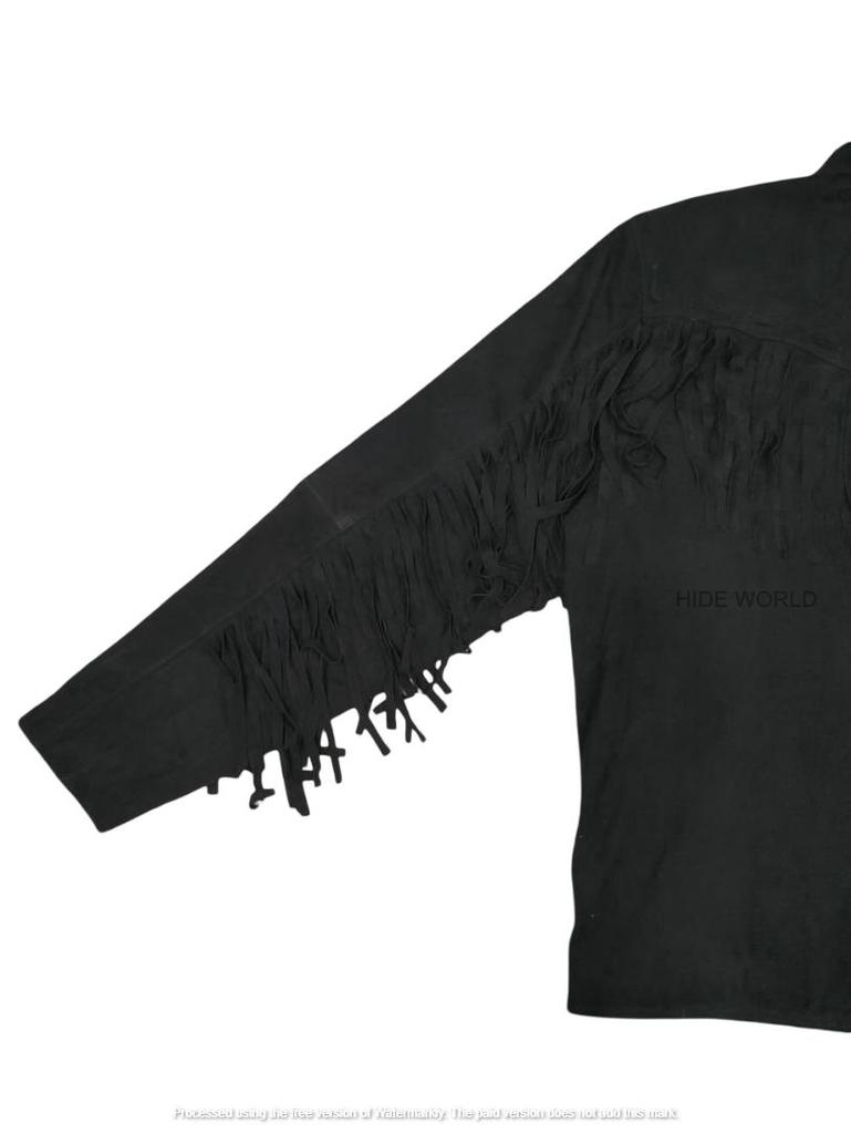 Fringed Motorcycle Leather Designer Suede Lambskin Black Handmade Jacket Men
