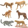 Realistic Leopard Model Toy Plastic Desktop Decoration 5-12.5cm Length 4-9.5cm Height