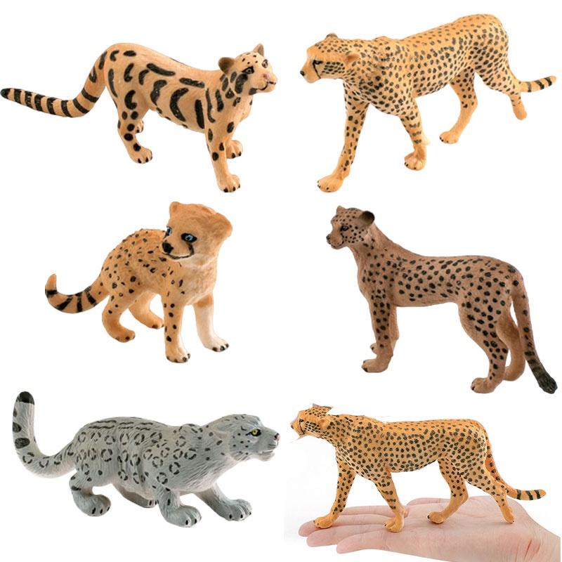 Realistic Leopard Model Toy Plastic Desktop Decoration 5-12.5cm Length 4-9.5cm Height