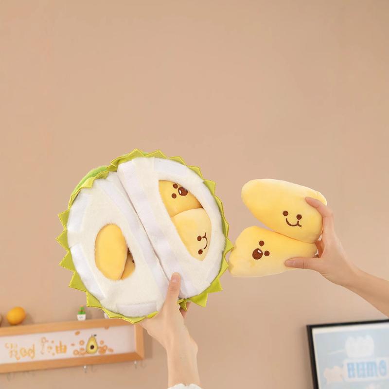 1 Set Fun Tearable Peeling Durian Pillow Fidget Toys Kids Creative Simulation Detachable Durian Plush Toy Boys Girl Gift