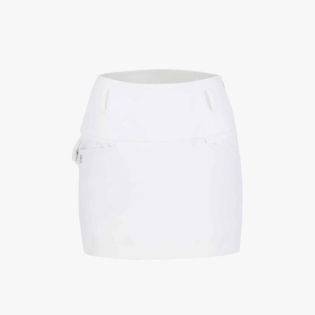 FAIRLIAR GOLF Ball Pocket H-Line High-Waisted Skirt (White)