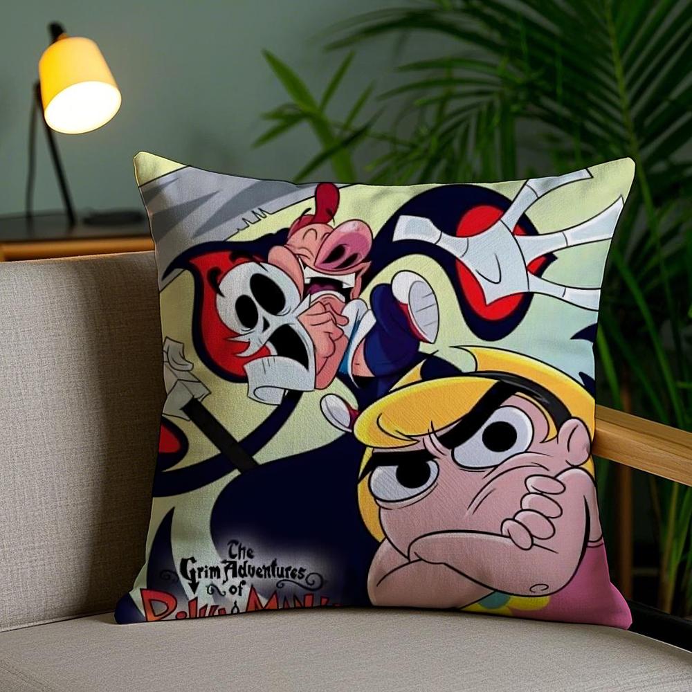 B-Billy & Mandy'Sadventure Cushion Cover Soft Short Plush Double-Sided Printing Home Decor Machine Washable Pillow Case Gift