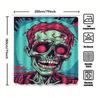 Tuniu Creepy Skull Shower Curtain Horror Theme Room Decor Funny Halloween Gift Cool Bathroom Decor