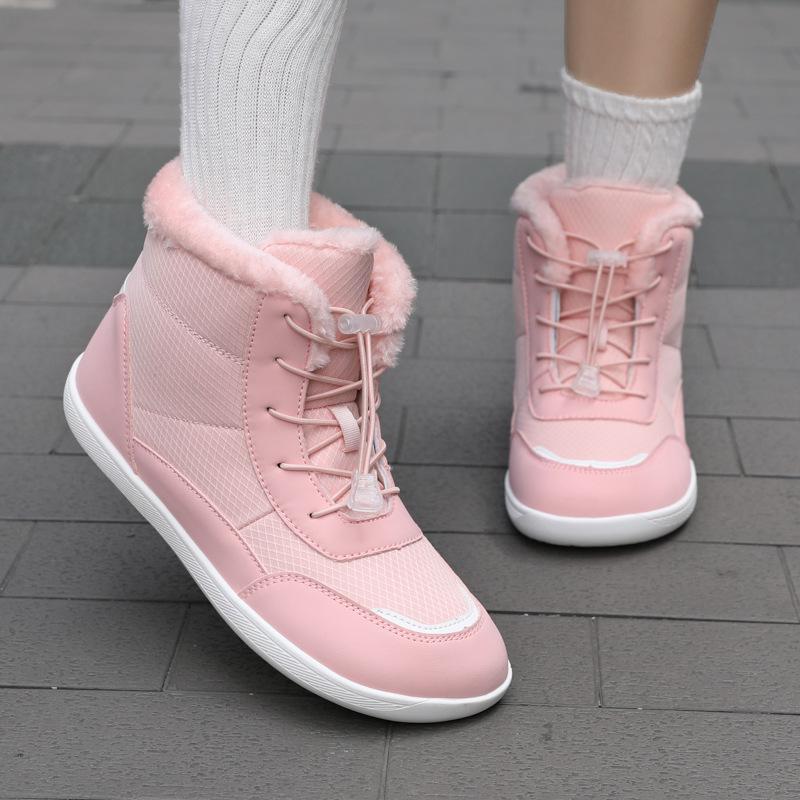 Women's Plush Lined Mid-Calf Snow Boots - Non-Slip, Thickened for Winter Hiking