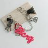 Trendy Graffiti Letter Silicone Keychain Edgy Soft Silicon Key Pendant Waterproof Graffiti Letter Designs Key Rings