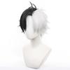 Black and White Short Full Anime Character with Perfect for Comic Market School Cultural and Stage Performances Wig, Cosplay, Heat-Resistant, Net,