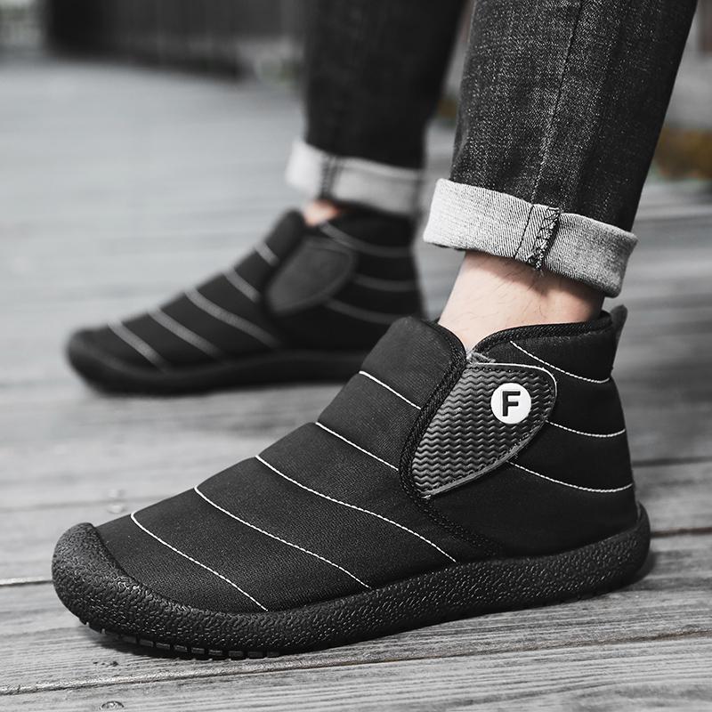 Women's Winter Boots Unisex Snow Shoes Mens Outdoor Shoes Warm Slip On Fur Lined Slippers Comfortable