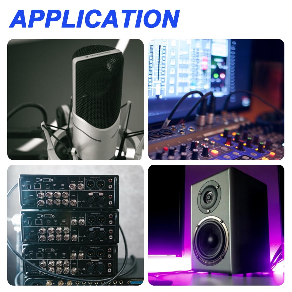 Xiatiaosann 4-Pin XLR Male & Female Microphone Snake Plug Audio Micro Connector for Mixers and Speakers, with 2 Pairs of 4-Pin XLR Male & Female Jack