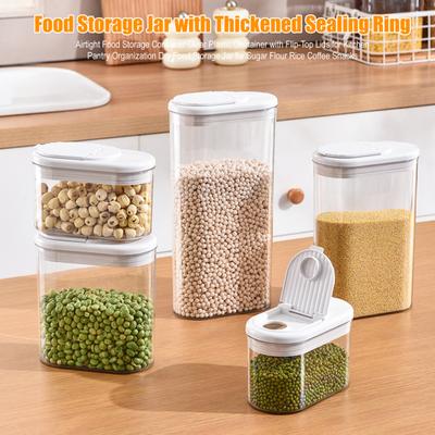Airtight Food Storage Container Clear Plastic Container with Flip-Top Lids for Kitchen