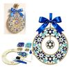 Mosaic Tiles DIY Hanukkah Mosaic Wreath Kit Ribbon Bow Star of David Wreath  Mosaic Art Kit