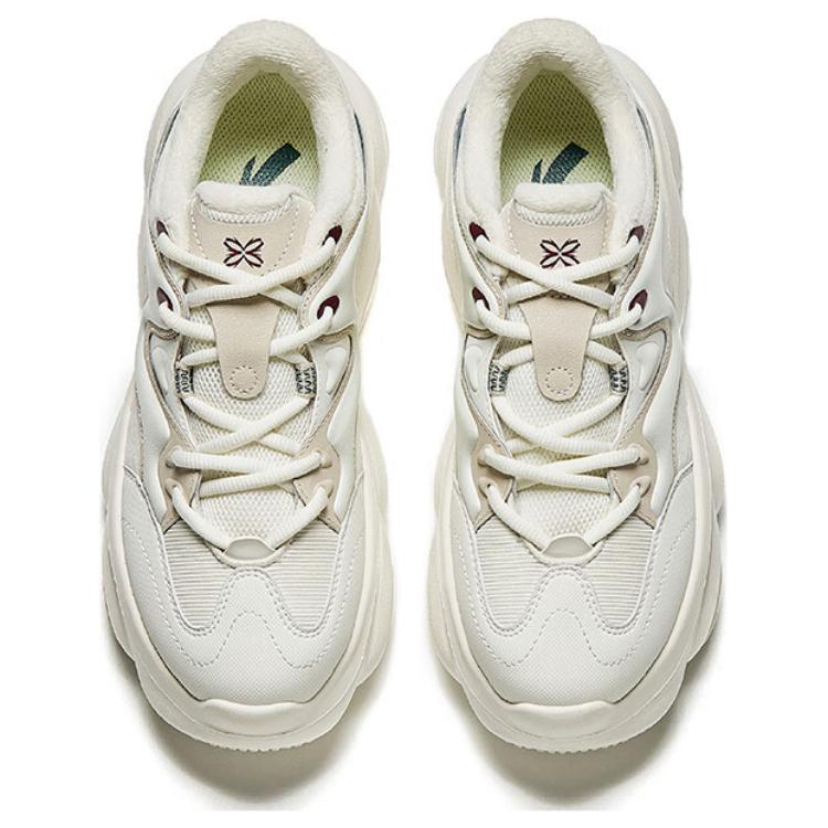 Anta Comfortable Fashion Non-Slip Warm Low-Top Casual Shoes Women sneaker White Beige Green 122448881-7