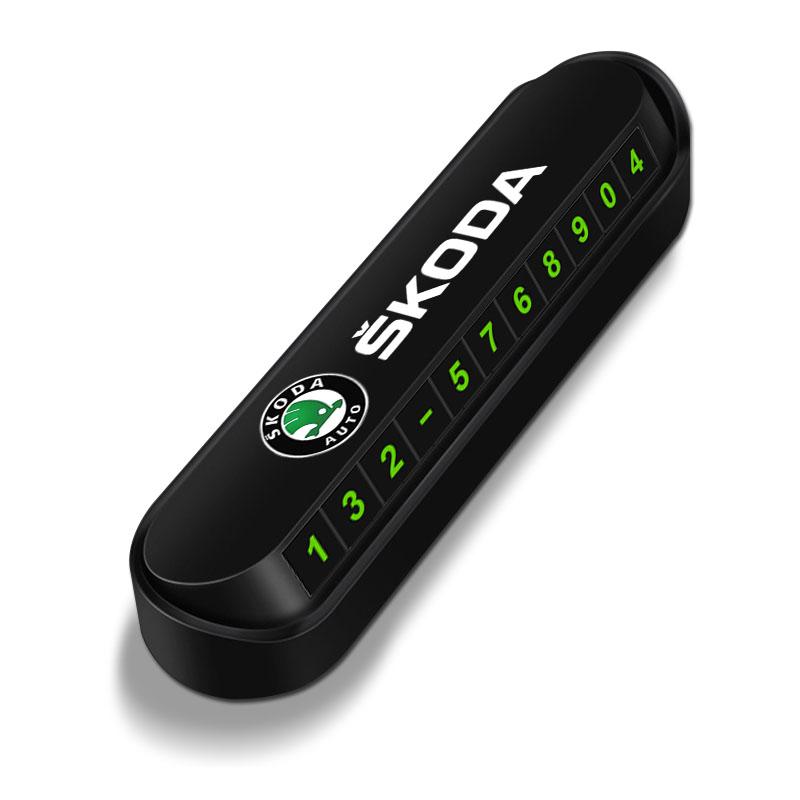 1 ks Dočasná parkovací karta do auta, odznak, styling auta pro Škoda Octavia Fabia A7 Kamiq Kapoq Kodiaq Rapid SCALA Superb Yeti Derivati