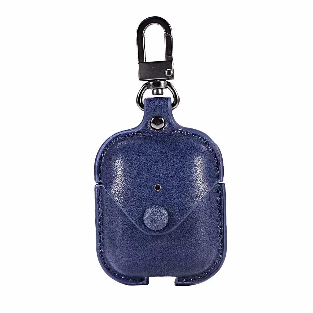 Applicable AirPods Earphone Case Retro Crazy Horse Pattern Flip Earphone Storage Leather Case Portable Hook