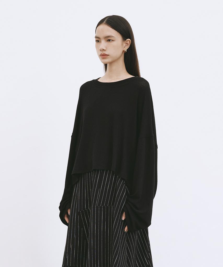 MONOPHOBIA Oversized Long Sleeve Sweater Black
