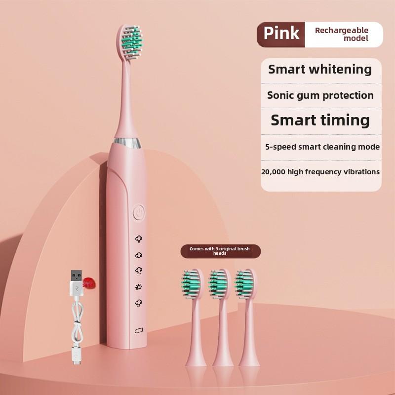 Sonic Household Electric Toothbrush Household Vibration Waterproof Electric Toothbrush Rechargeable Toothbrush Head
