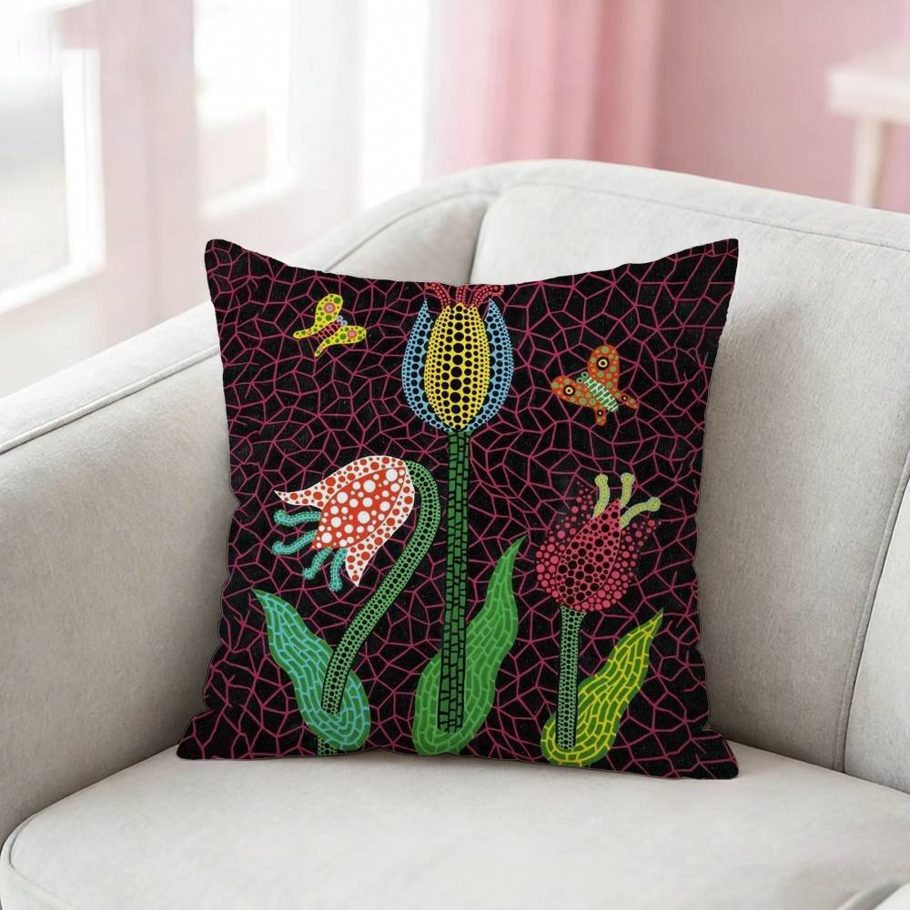 Kusama Yayoi Art Pillow Case For Sofa Living Room Home Office Decor Protective Cover
