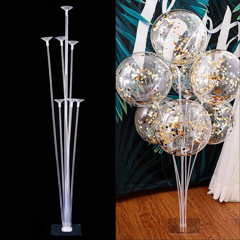 

1/2set Self-stick Base Latex Balloon Holder Balloons Stand Column Baby Shower Wedding Kids Birthday Party Desktop Balloon Stand as show