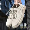 Fashion High Quality Popular Comfortable and Soft Genuine Leather Men's Casual Shoes Lace Up Sneakers Man Flats Walking Low Cut Shoes