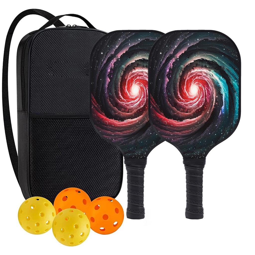 Pickleball-Schläger 2er-Set, Fiberglas-Pickleball-Set mit Pickleball-Schlägern und Tragetasche, Pickleball-Geschenke für Anfänger, Pickleball-Schläger-Set