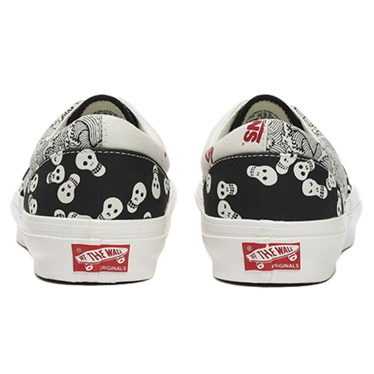 Vans OG Era LX 'Black Skull Print' (Unisex) Black / Racing Red Skate Shoes VN0A4BVAIOL