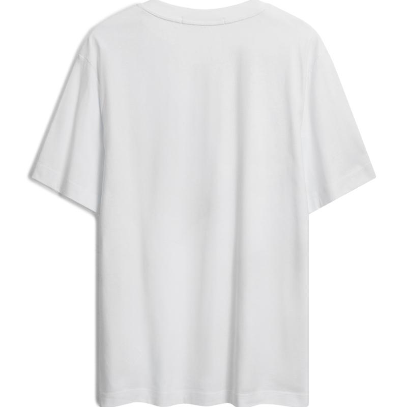 Calvin Klein Letter Print Cotton Breathable Short Sleeve T-Shirt Unisex T-Shirts White J317893YAF