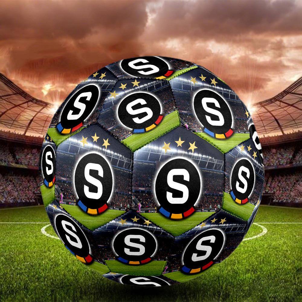 1 pz Pallone da Calcio Indoor Sparta Praga Colorato Per Tutte le Età Cucito a Macchina PVC Pronto per la Competizione Resistente Ad Alto Rimbalzo HE3