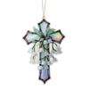 Acrylic Lily of the Valley Sun Catcher Cross Shaped Hanging Ornament for Window Home Office Decoration Memorial Gift