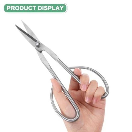 M METERXITY Bonsai Tools - 8.3 Stainless Steel Scissors Plant Modeling Suitable Grow Room Shaping Pruning (210mm Silver)