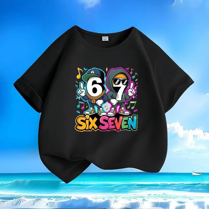 Kids 67 Themed Colorful Print TShirt Soft Cotton Fabric Breathable and Comfortable Ideal for Toddlers and Childrendf0343