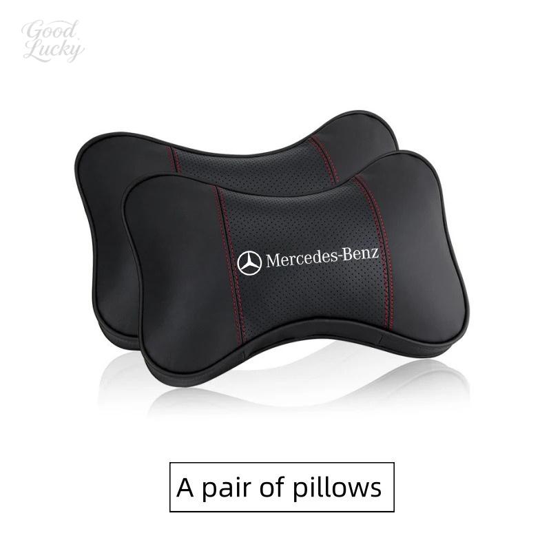 CRO1 Leather Car Seat Neck Pillow Comfort Shoulder Pads For Mercedes Benz W211 W203 W204 W210 W124 AMG W202 W212 W222 Accessories