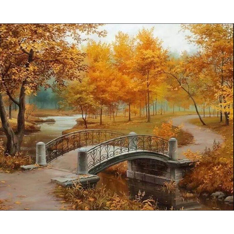Full Round Diamond Painting Tree Landscape For Adult Kids Embroidery Autumn Scenery Home Decoration Diamond Art Gift