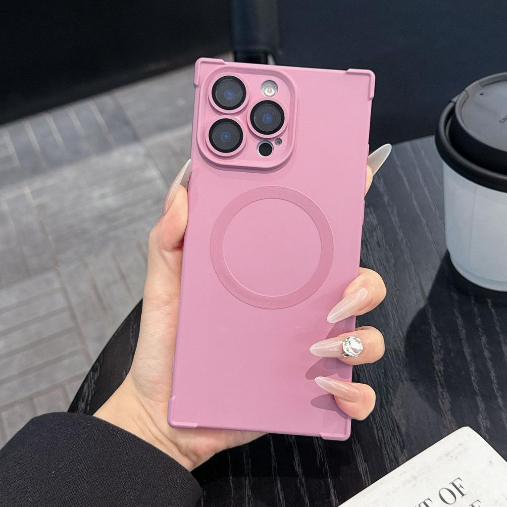 Applicable To IPhone16 Magnetic Suction Phone Case Apple 15 Promax Four Corner Anti Fall TPU with Lens Film Protection Case