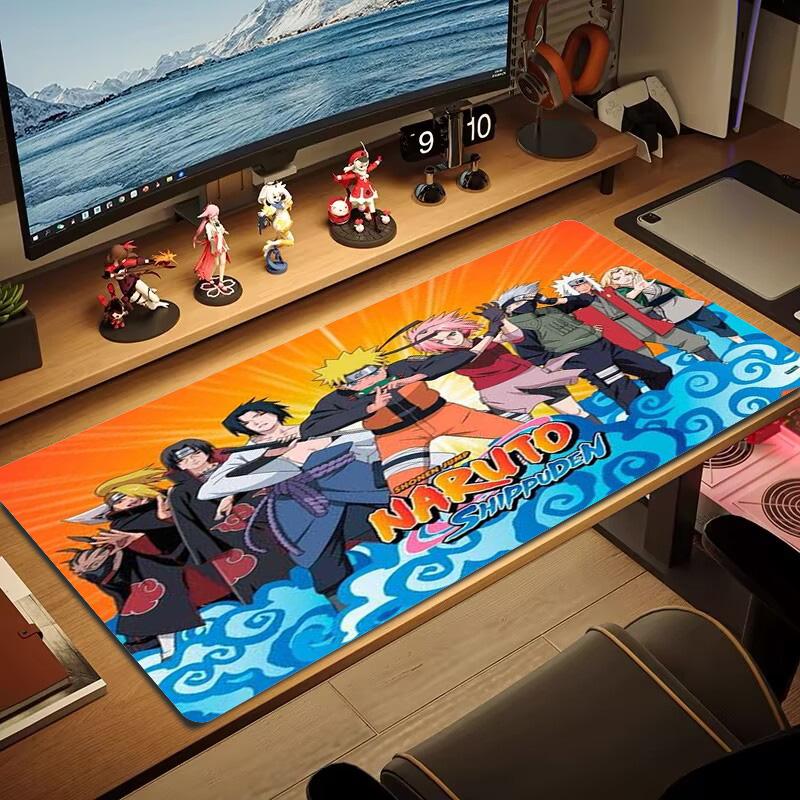 Anime NARUTO Χρωματιστό Επιθέμα Ποντικιού Μεγάλο Μαξιλάρι Τραπεζιού Παιχνιδιών Αντιολισθητικό για Laptop Tablet Μεγάλο Επιθέμα Ποντικιού XXL Στρώμα Mini PC Playmat Με Κλειδωμένη Άκρη