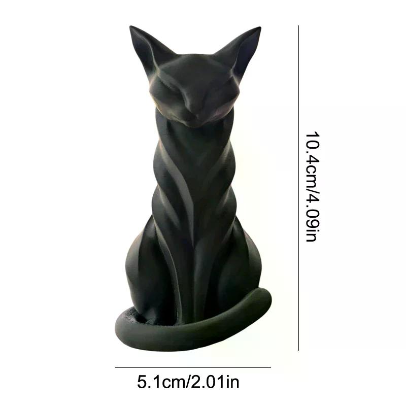Elegant Cat Sculpture With Stripes Cat Figurine Indoor/Outdoor Home Decor Charming Cat Statue Desks Bookshelves Ornament