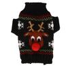 Soft Reindeer Dog Sweater Stretchy Cat Winter Apparel Festive Dog Holiday Costume  Outdoor Walking