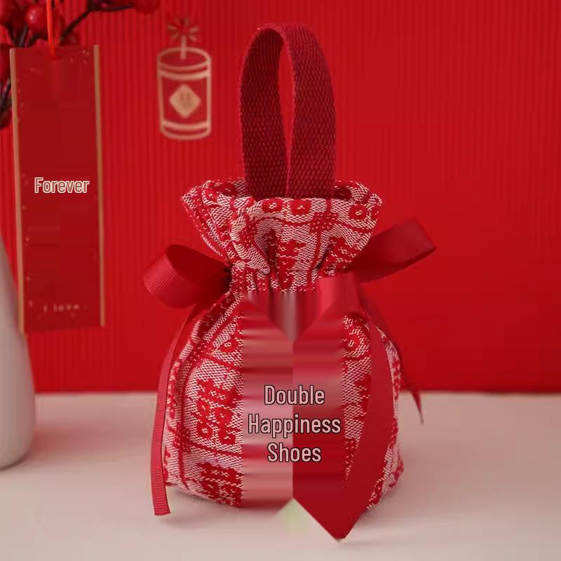 Wedding Candy Box and Bag Set - Reusable Cloth Bag and Empty Box for Wedding Favors and Packaging