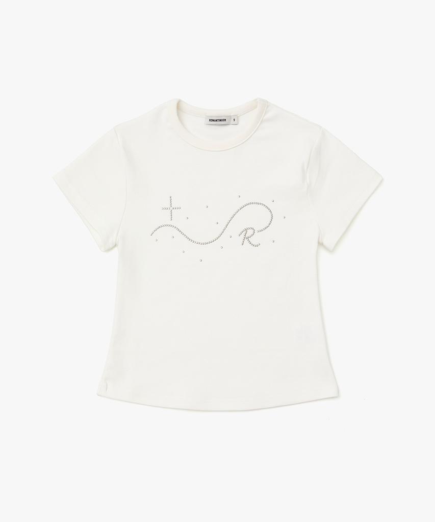 Lomaentinueo Signature R Wave Crop Cotton T-Shirt (White)
