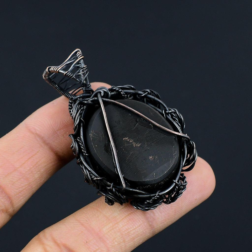 Abalone Shell 999 Copper Wire Wrapped Pendant, Handmade Gemstone Pendant Jewelry, Gifts For Wife Brand New Pendant