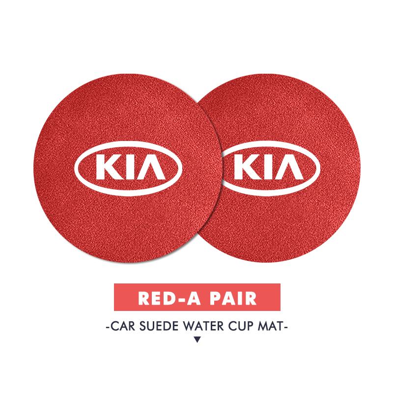MYMX8 Car Suede Coaster Anti-Slip Water Cup Pad Bottle Holder Mat Accessories For KIA Ceed Sportage Rio K2 Optima Cerato Proceed Venga