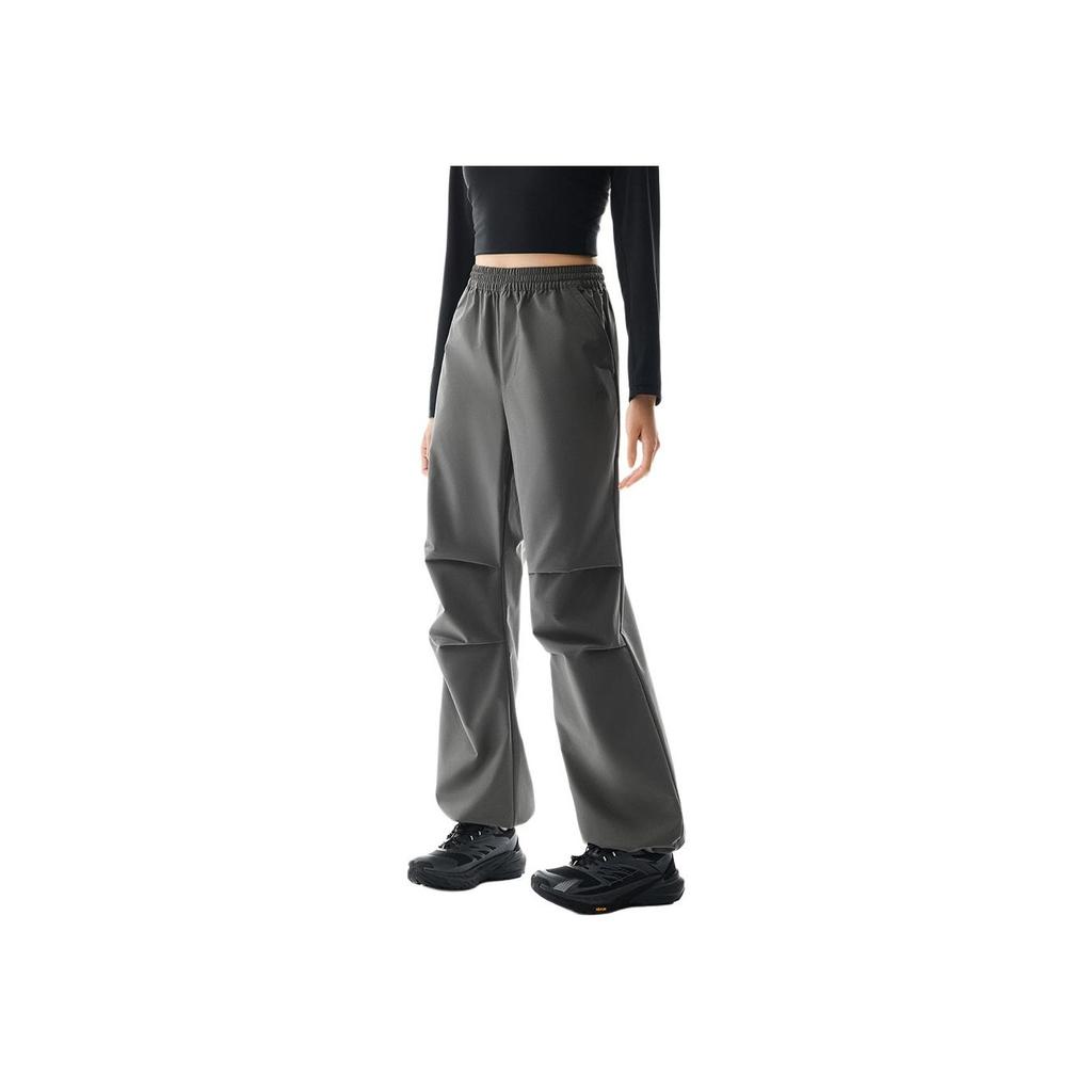 Anta Comfortable Casual Simple High-Waisted Straight-Leg Sports Pants Women Bottoms Graphite-Gray 962516501-2