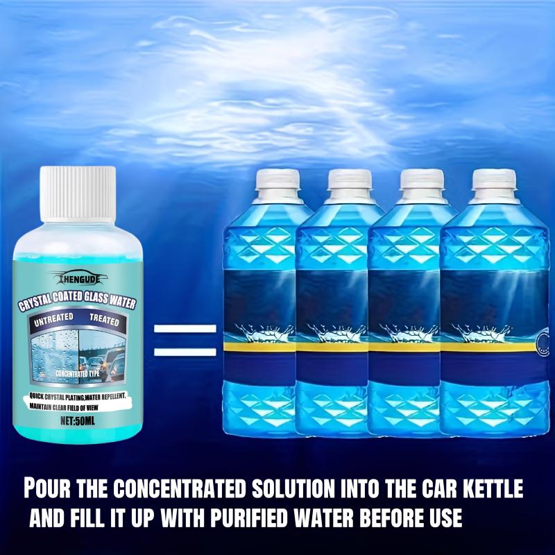 Concentrated Crystal-Coating Liquid for Car Glass - Windshield Wiper Fluid, Keeps Surfaces Smooth, Rain-Proof, and Anti-Fog, Streak-Free, Q
