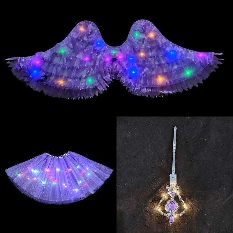 Little Girl's Angel Feather Wings Set – Christmas and New Year Costume Décor